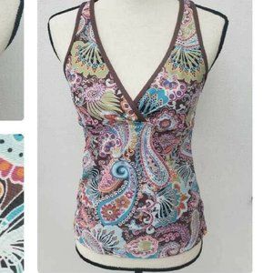 Athleta Size MT Bold Paisley Print Tankini Suit To